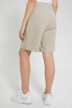 Load image into Gallery viewer, Redtag-Beige-Highwaist-Button-Front-Short-Cargo-Pants-Senior-Girls-9 to 14 Years