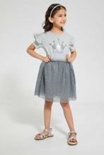 تنزيل الصورة على معرض الصور، Redtag-Printed-Mesh-Bottom-Dress-Dresses-Girls-2 to 8 Years