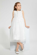 تنزيل الصورة على معرض الصور، Redtag-White-Floral-Embellished-Dress-Dresses-Girls-2 to 8 Years