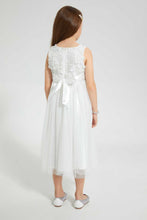تنزيل الصورة على معرض الصور، Redtag-White-Floral-Embellished-Dress-Dresses-Girls-2 to 8 Years