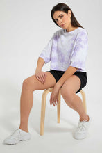 تنزيل الصورة على معرض الصور، Redtag-Tie-Dye-Crop-T-Shirt-All-Over-Prints-Women's-