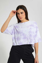 تنزيل الصورة على معرض الصور، Redtag-Tie-Dye-Crop-T-Shirt-All-Over-Prints-Women's-