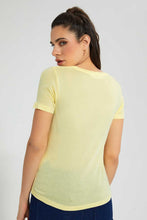 تنزيل الصورة على معرض الصور، Redtag-Lemon-V-Neck-T-Shirt-Plain-Women's-
