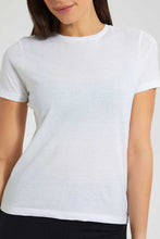 تنزيل الصورة على معرض الصور، Redtag-White-Crew-Neck-T-Shirt-Plain-Women's-