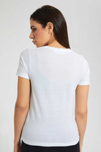 تنزيل الصورة على معرض الصور، Redtag-White-Crew-Neck-T-Shirt-Plain-Women's-