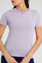 تنزيل الصورة على معرض الصور، Redtag-Lilac-Crew-Neck-T-Shirt-Plain-Women's-