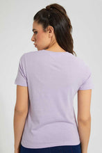 تنزيل الصورة على معرض الصور، Redtag-Lilac-Crew-Neck-T-Shirt-Plain-Women's-