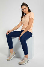 تنزيل الصورة على معرض الصور، Redtag-Peach--Crew-Neck-T-Shirt-Plain-Women's-