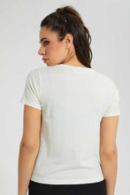تنزيل الصورة على معرض الصور، Redtag-Ivory--Crew-Neck-T-Shirt-Plain-Women's-