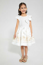 Load image into Gallery viewer, Redtag-Cream-Jacquard-Bottom-Dress-Dresses-Girls-2 to 8 Years