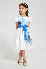 Load image into Gallery viewer, Redtag-White-Dress-With-Placement-Print-Dresses-Girls-2 to 8 Years