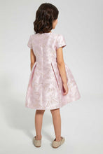تنزيل الصورة على معرض الصور، Redtag-Pink-Knee-Length-Jacquard-Dress-Dresses-Girls-2 to 8 Years