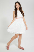 Load image into Gallery viewer, Redtag-White-Organza-Dress-Dresses-Senior-Girls-9 to 14 Years