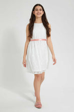 Load image into Gallery viewer, Redtag-White-Organza-Dress-Dresses-Senior-Girls-9 to 14 Years