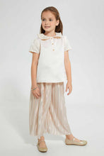 تنزيل الصورة على معرض الصور، Redtag-Gold-Peter-Pan-Collar-Blouse-Blouses-Girls-2 to 8 Years
