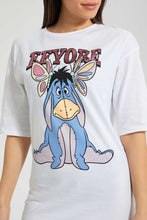 Load image into Gallery viewer, Redtag-Grey-Eeyore-Long-Line-Character-T-Shirt-Embellished-Women's-