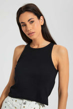 Load image into Gallery viewer, Black Full-Length Ribbed Vest
