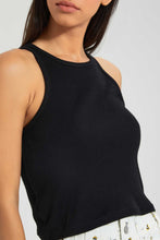 Load image into Gallery viewer, Black Full-Length Ribbed Vest