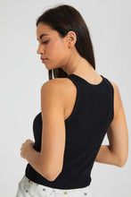 Load image into Gallery viewer, Black Full-Length Ribbed Vest