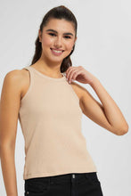 Load image into Gallery viewer, Beige Full-Length Ribbed Vest