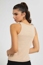 Load image into Gallery viewer, Beige Full-Length Ribbed Vest