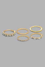 تنزيل الصورة على معرض الصور، Redtag-Gold-Embellished-Earrings-Set-Bracelets-Women-