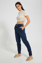 تنزيل الصورة على معرض الصور، Redtag-Beige-Rib-Ruched-Side-T-Shirt-Plain-Women's-