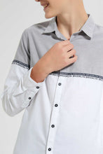 Load image into Gallery viewer, Redtag-Grey-Color-Block-Casual-Shirt-Casual-Shirts-Senior-Boys-9 to 14 Years