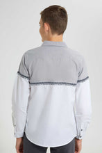 Load image into Gallery viewer, Redtag-Grey-Color-Block-Casual-Shirt-Casual-Shirts-Senior-Boys-9 to 14 Years