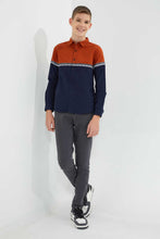 Load image into Gallery viewer, Redtag-Orange-Color-Block-Casual-Shirt-Casual-Shirts-Senior-Boys-9 to 14 Years
