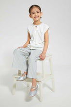 تنزيل الصورة على معرض الصور، Redtag-White-Embelished-Neck-Blouse-Blouses-Girls-2 to 8 Years