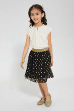 تنزيل الصورة على معرض الصور، Redtag-Gold-Embelished-Neck-Blouse-Blouses-Girls-2 to 8 Years