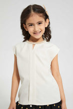 تنزيل الصورة على معرض الصور، Redtag-Gold-Embelished-Neck-Blouse-Blouses-Girls-2 to 8 Years