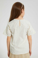 تنزيل الصورة على معرض الصور، Redtag-Beige-Embelished-Blouse-Blouses-Girls-2 to 8 Years