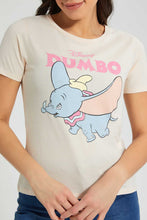 تنزيل الصورة على معرض الصور، Redtag-Pink-Blush-Dumbo-Print-T-Shirt-Character-Women's-