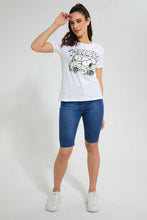 تنزيل الصورة على معرض الصور، Redtag-White-Snoopy-Print-T-Shirt-Character-Women's-