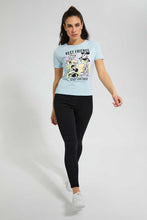 تنزيل الصورة على معرض الصور، Redtag-Blue-Mickey-Mouse-Print-T-Shirt-Character-Women's-