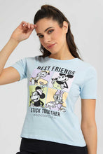 تنزيل الصورة على معرض الصور، Redtag-Blue-Mickey-Mouse-Print-T-Shirt-Character-Women's-