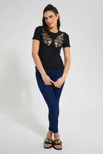 Load image into Gallery viewer, Redtag-Black-Paisley-Print-T-Shirt-Graphic-Prints-Women's-