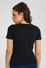 Load image into Gallery viewer, Redtag-Black-Paisley-Print-T-Shirt-Graphic-Prints-Women's-