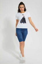 Load image into Gallery viewer, Redtag-White-Queen-Print-T-Shirt-Graphic-Prints-Women's-