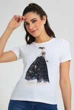 Load image into Gallery viewer, Redtag-White-Queen-Print-T-Shirt-Graphic-Prints-Women's-