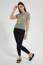 Load image into Gallery viewer, Redtag-Olive-Viola-Print-T-Shirt-Graphic-Prints-Women's-