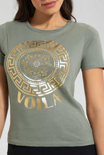 Load image into Gallery viewer, Redtag-Olive-Viola-Print-T-Shirt-Graphic-Prints-Women's-