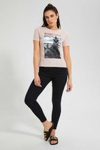 Load image into Gallery viewer, Redtag-Pink-Day-Dreaming-Print-T-Shirt-Graphic-Prints-Women's-