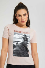 Load image into Gallery viewer, Redtag-Pink-Day-Dreaming-Print-T-Shirt-Graphic-Prints-Women's-