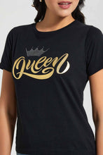 Load image into Gallery viewer, Redtag-Black-Queen-Print-T-Shirt-Graphic-T-Shirts-Women's-