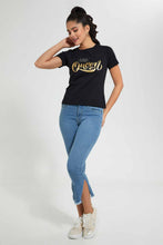 Load image into Gallery viewer, Redtag-Black-Queen-Print-T-Shirt-Graphic-T-Shirts-Women's-