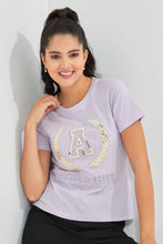 Load image into Gallery viewer, Redtag-Lilac-Athletic-Print-T-Shirt-Graphic-T-Shirts-Women's-