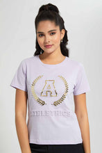 Load image into Gallery viewer, Redtag-Lilac-Athletic-Print-T-Shirt-Graphic-T-Shirts-Women's-